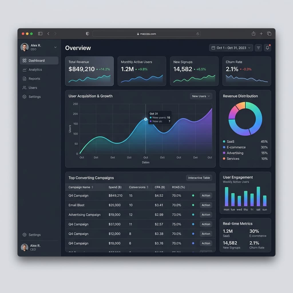 Advanced Analytics Dashboard Interface